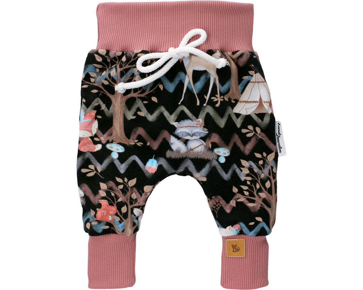Land-Juwelen Stoffhose Handmade Waldtiere Mädchen (1-tlg) Stoffhose, Jogginghose, Jogger, Sporthose, Chino von Land-Juwelen