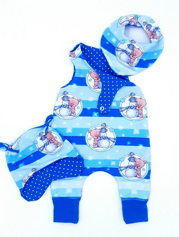 Land-Juwelen Strampler SCHNEEMANN BLAU 3er Set Strampler von Land-Juwelen