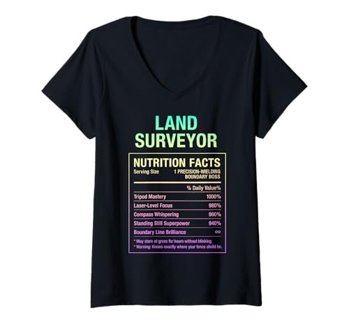 Damen Lustiger Landvermesser T-Shirt mit V-Ausschnitt Damen Lustiger Landvermesser T-Shirt mit V-Ausschnitt von Land Surveyor Humor Tees & Gifts