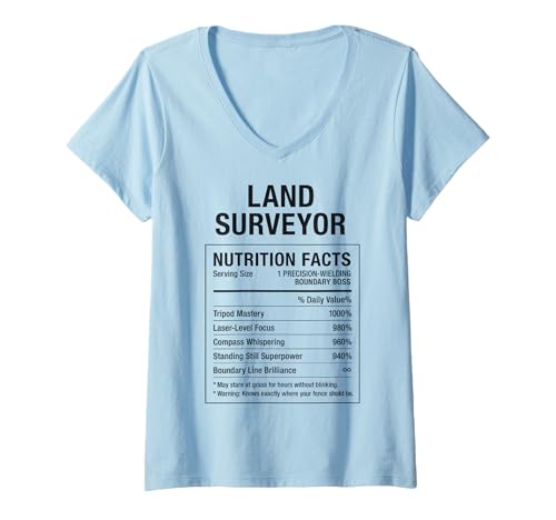 Damen Lustiger Landvermesser T-Shirt mit V-Ausschnitt Damen Lustiger Landvermesser T-Shirt mit V-Ausschnitt von Land Surveyor Humor Tees & Gifts