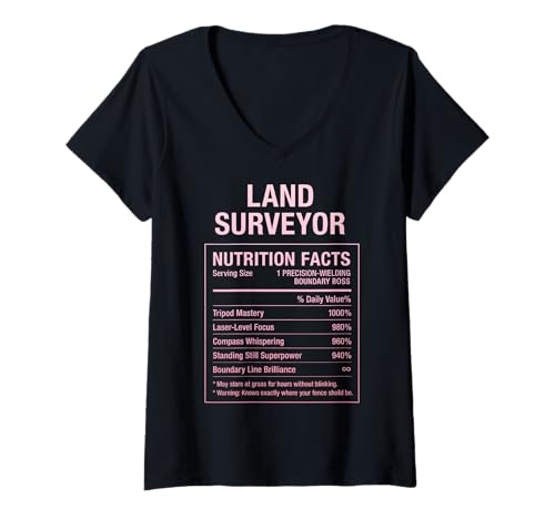 Damen Lustiger Landvermesser T-Shirt mit V-Ausschnitt Damen Lustiger Landvermesser T-Shirt mit V-Ausschnitt von Land Surveyor Humor Tees & Gifts