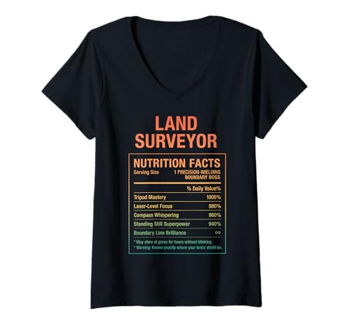 Damen Lustiger Landvermesser T-Shirt mit V-Ausschnitt Damen Lustiger Landvermesser T-Shirt mit V-Ausschnitt von Land Surveyor Humor Tees & Gifts