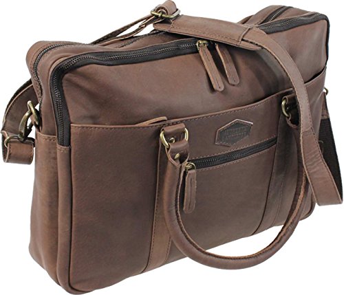 LandLeder 2 TLG Reißverschluss-Mappe Pinch of Wax - braun von LandLeder