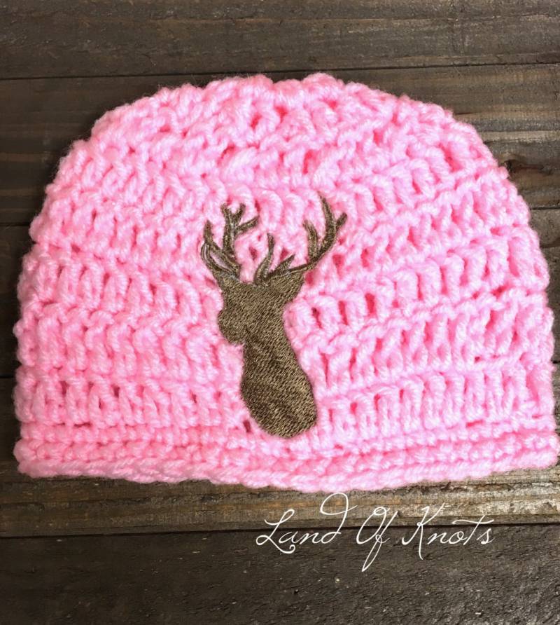 Neugeborenen Reh Hut, Gehäkelte Baby Mütze, Seher Kopf Hirsch Silhouette Häkelmütze, Neugeborene Häkelmütze von LandOfKnots