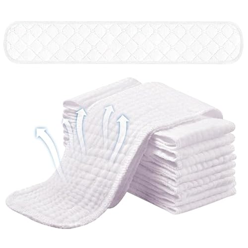 LandReCol 10 Stück BH Einlagen Schwitzen Baumwoll-Unterbrustband Damen Rechteckig – Unterbrust Schwitzschutz 18 x 3 Zoll, 3-Lagig Waschbar für Sport & Alltag von LandReCol