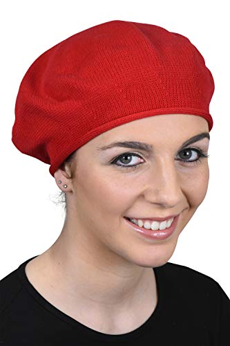 Landana Headscarves Baskenmütze für Damen, 100 % Baumwolle, solide, rot, Medium Landana Headscarves Baskenmütze für Damen, 100 % Baumwolle, solide, rot, Medium von Landana Headscarves