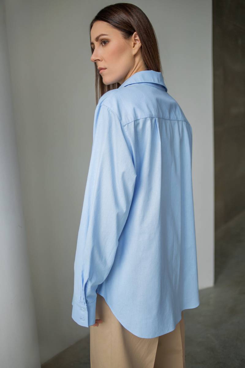 Blaues Oversized Baumwoll Shirt Blaues Oversized Baumwoll Shirt von LandemOfficial