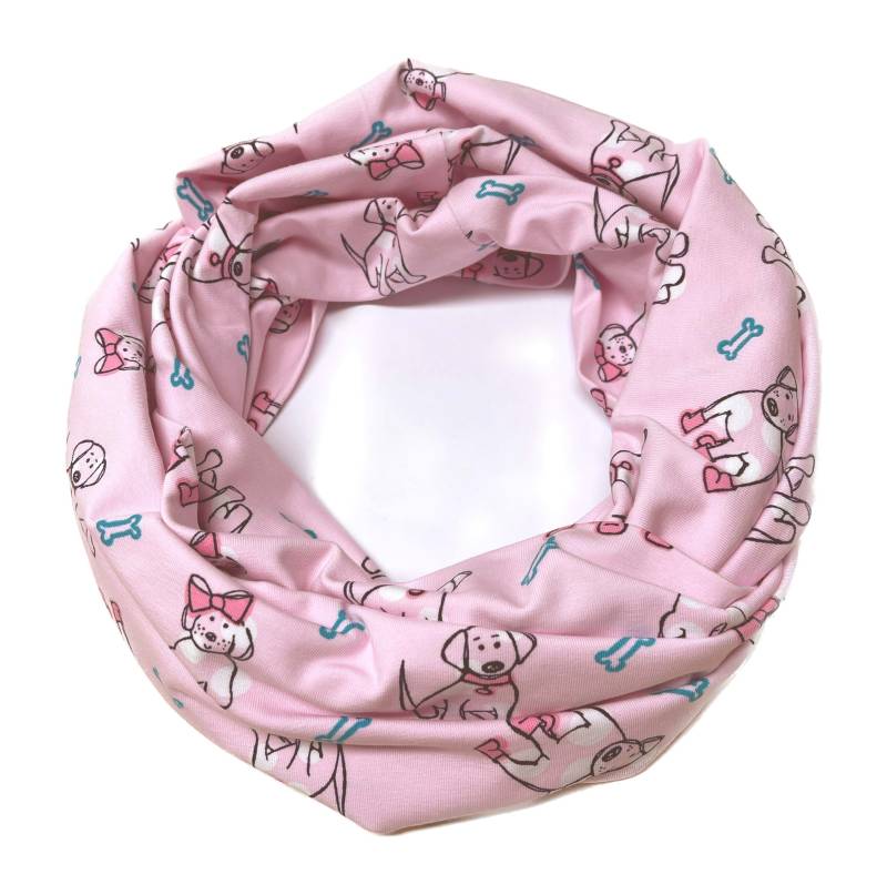 Landhuis Handmade - Lässiger Baumwoll Loop in Rosa Mit Süßen Hunde Motiven Landhuis Handmade - Lässiger Baumwoll Loop in Rosa Mit Süßen Hunde Motiven von LandhuisDe
