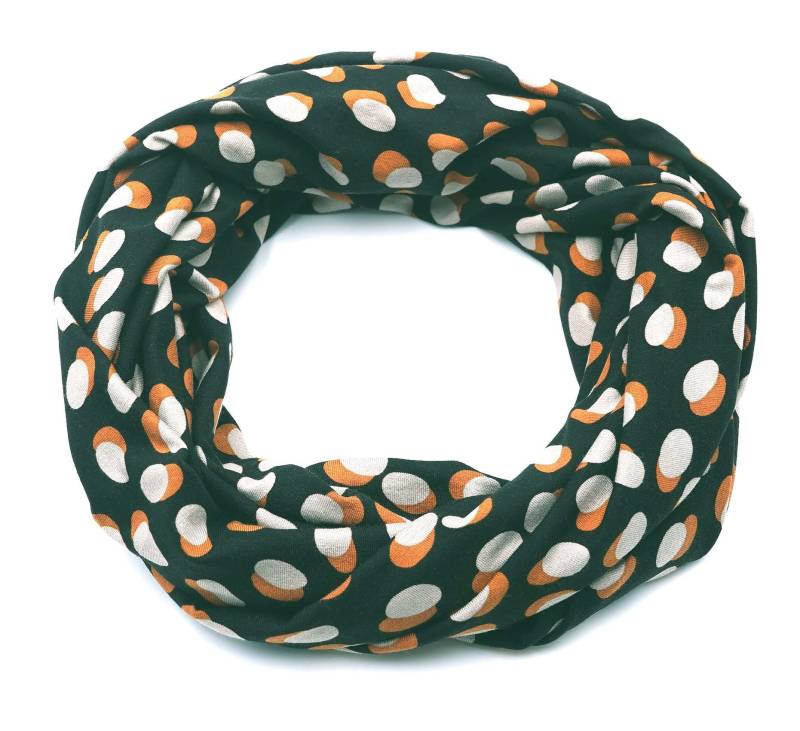 Landhuis Handmade - Loop Schal Schwarz Gelb Tupfen Punkte Viskose Halstuch Für Damen & Herren Schlauch-Schal Herbst Winter Frauen Männer von LandhuisDe