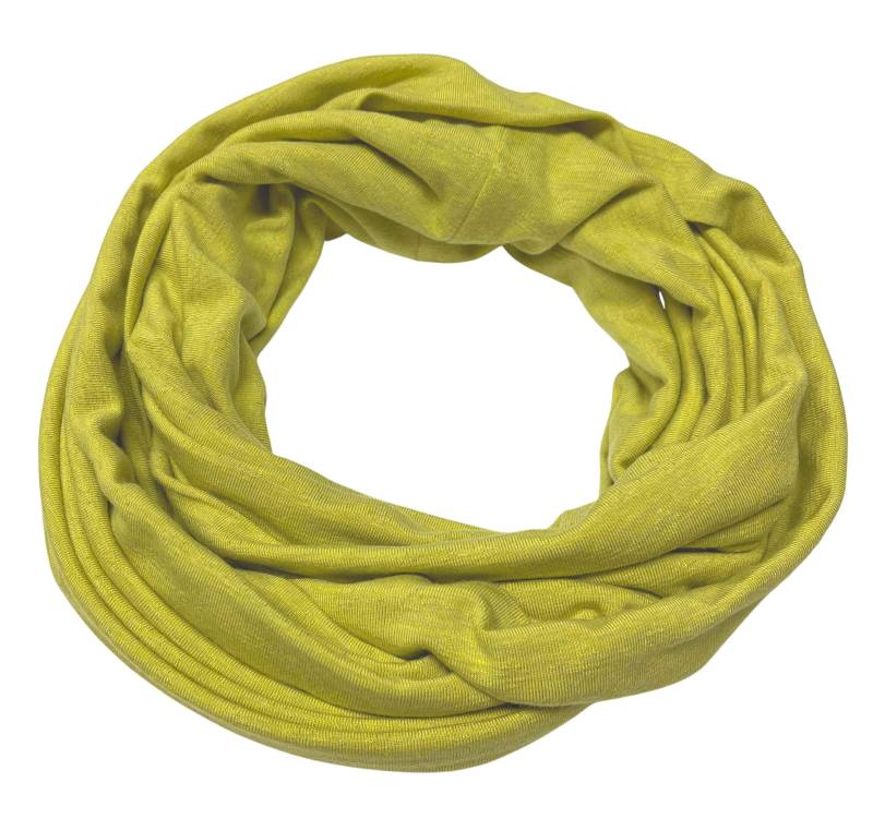 Landhuis Handmade - Modal Jacquard Loop Schal Uni Limette Halstuch Für Damen Schlauch-Schal von LandhuisDe