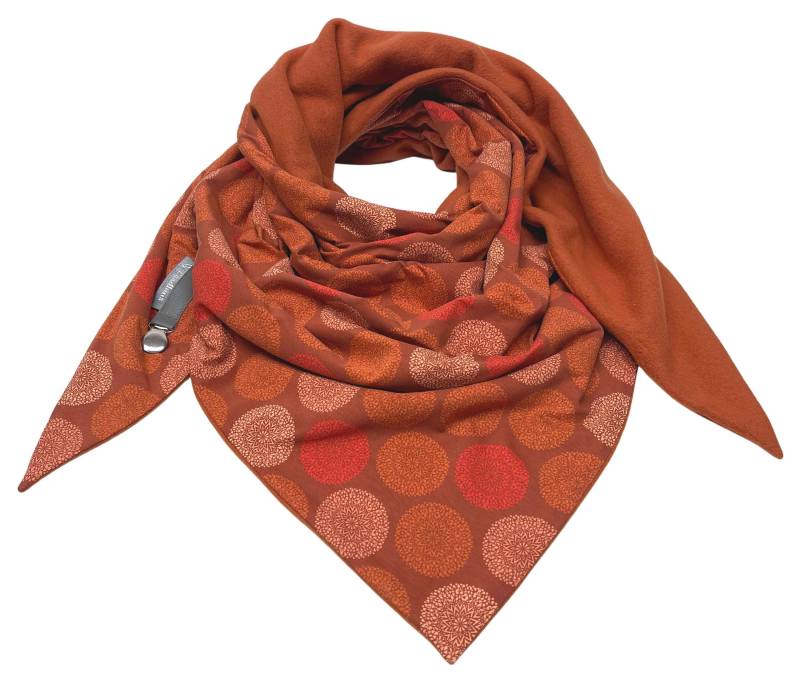 Landhuis Handmade - Großes Dreieckstuch in Rostrot Mit Mandala-Print Jersey & Fleece Beidseitig Tragbar Landhuis Handmade - Großes Dreieckstuch in Rostrot Mit Mandala-Print Jersey & Fleece Beidseitig Tragbar von LandhuisDe