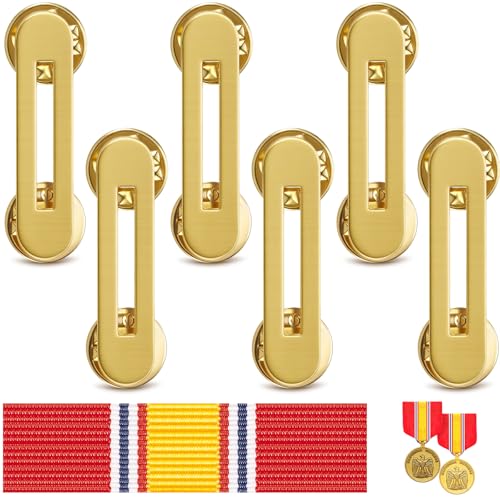 Landical 6 Stück Militärband-Haltestange, 1 Bandbefestigungsstange, Bandhalter, Militär-Messing-Halterung für Uniformen, Organizer, 1 x Band, about 34 mm in length Landical 6 Stück Militärband-Haltestange, 1 Bandbefestigungsstange, Bandhalter, Militär-Messing-Halterung für Uniformen, Organizer, 1 x Band, about 34 mm in length von Landical