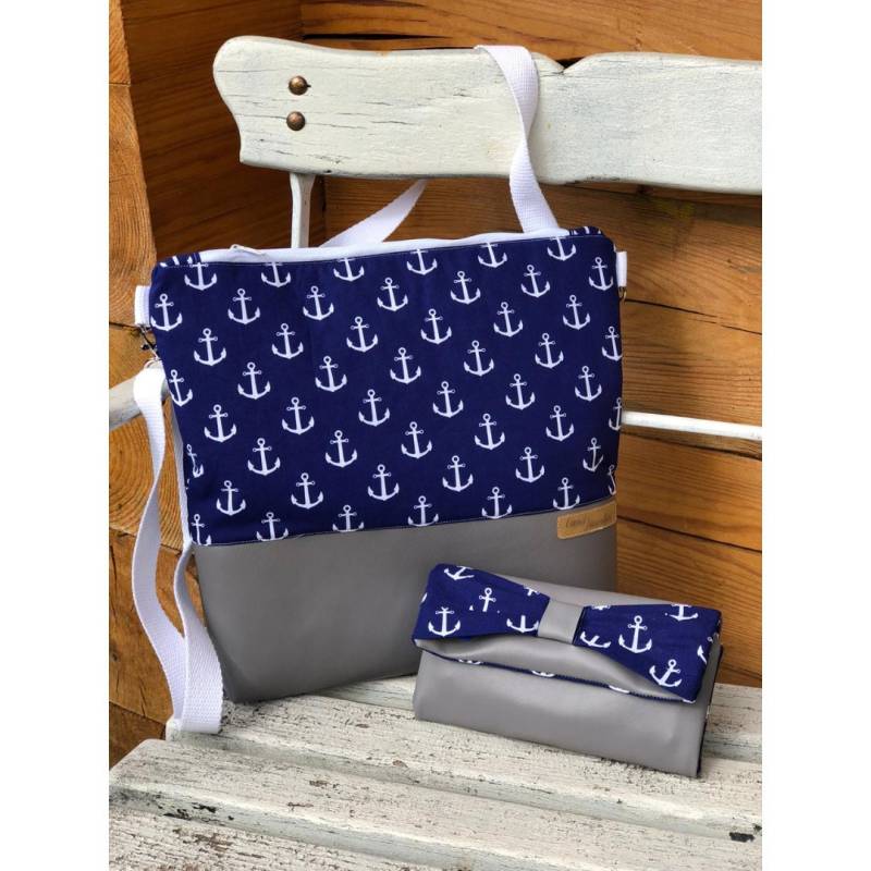 Anker Blau Umhängetasche Geldbörse Set von Landjuwel