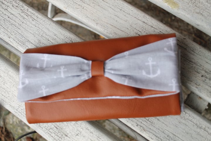 Geldbörse Anker Braun Grau Schleife Maritim von Landjuwel