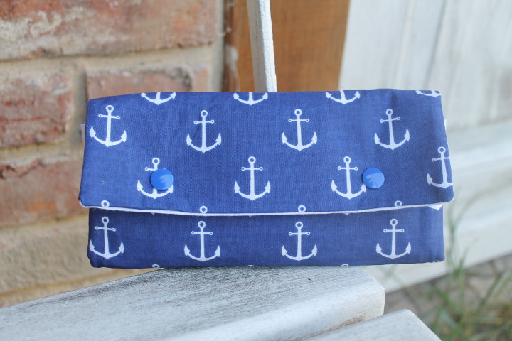 Geldbörse Blau Weiß Anker Streifen von Landjuwel