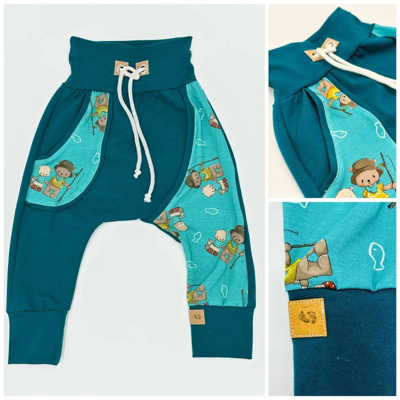 Pumphose Angler Petrol Land-Juwelen Geburt Taufe Geschenk von Landjuwel