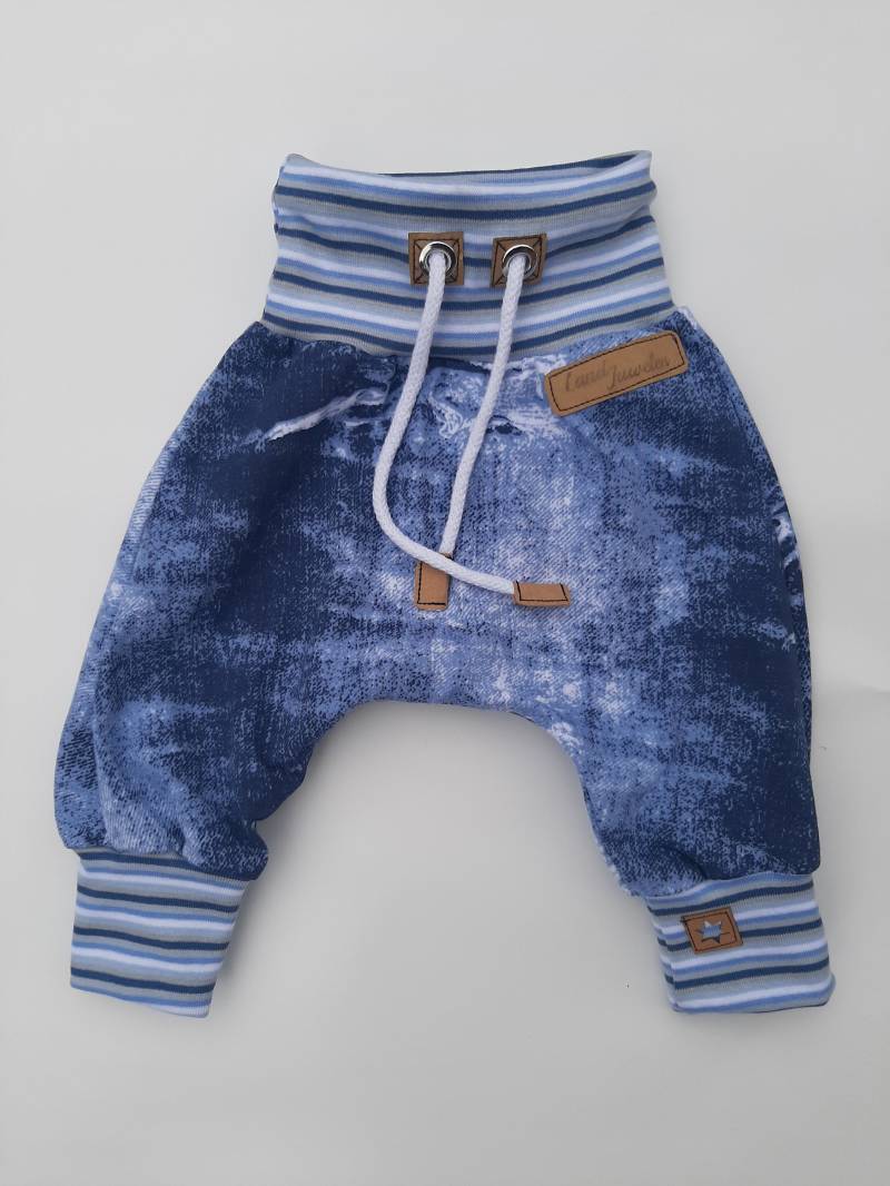 Pumphose Jeansstyle Blau Streifen Land-Juwelen von Landjuwel
