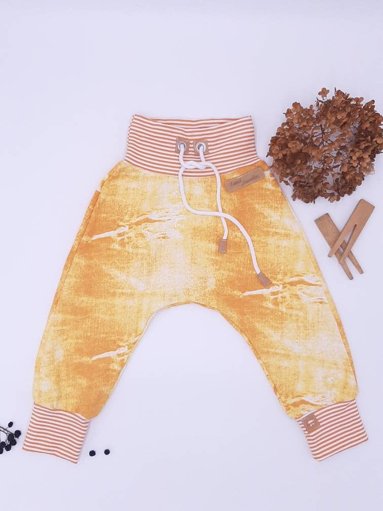 Pumphose Jeansstyle Senfgelb Streifen Land-Juwelen von Landjuwel