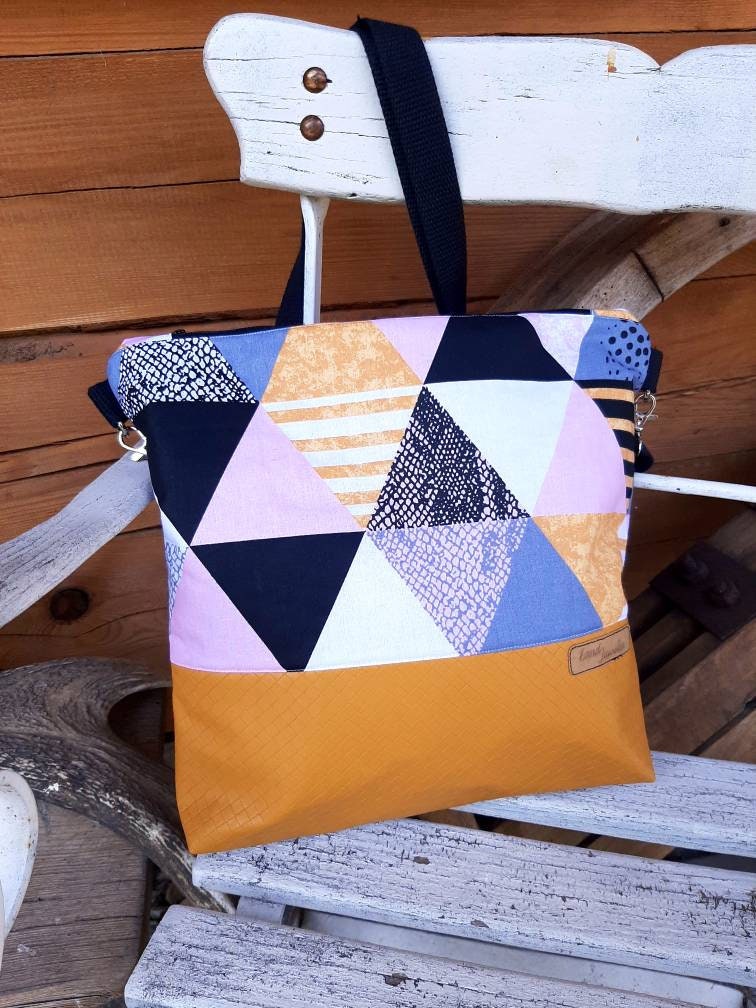 Tasche Dreiecke Senf Umhängetasche von Landjuwel