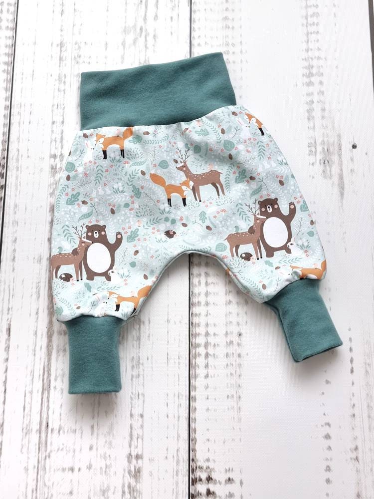 Pumphose Baby Hose Kind Junge Mädchen Fuchs Und Bär Gr. 56 - 98 von LandkinderLaden