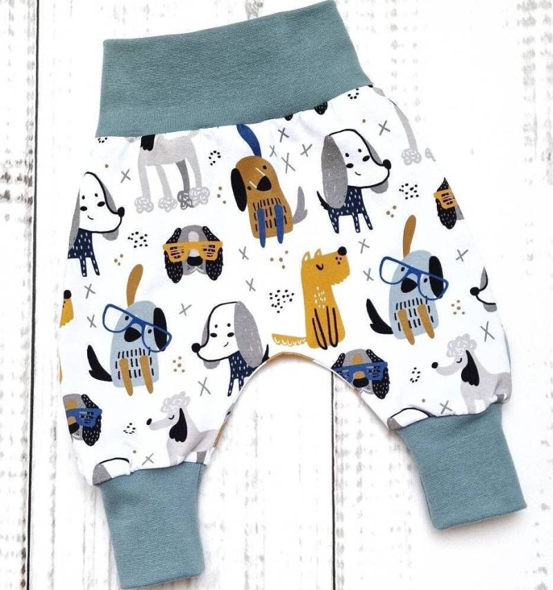 Pumphose Babyhose Hose Baby Kind Junge Mädchen Dogs Gr. 56 - 98 von LandkinderLaden