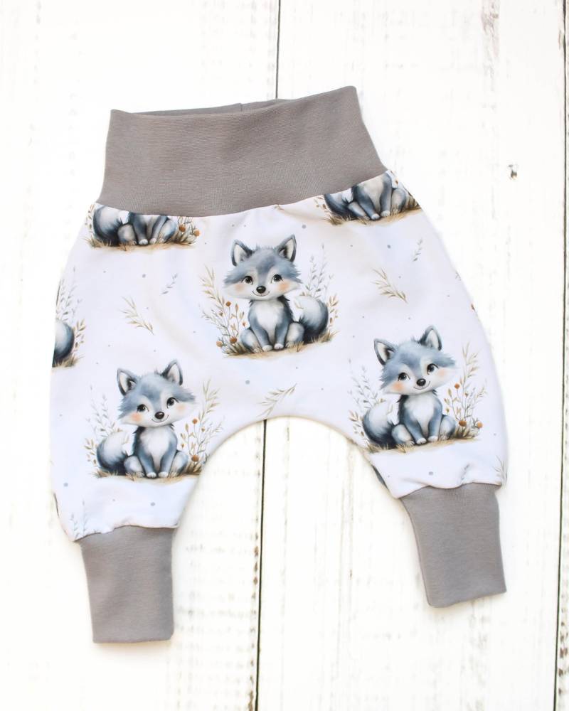 Pumphose Babyhose Hose Baby Kind Junge Mädchen Kleiner Wolf Gr. 56 - 98 von LandkinderLaden