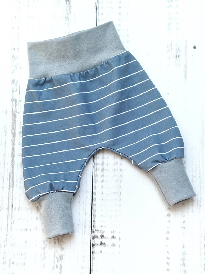 Pumphose Babyhose Hose Baby Kind Junge Mädchen Streifen Blau Gr. 56 - 98 von LandkinderLaden