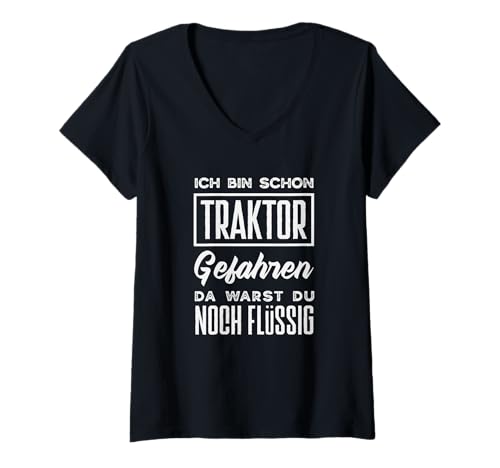 Damen Ich Bin Traktor Gefahren Da Warst Du Noch Flüssig Lustiges T-Shirt mit V-Ausschnitt Damen Ich Bin Traktor Gefahren Da Warst Du Noch Flüssig Lustiges T-Shirt mit V-Ausschnitt von Landleben Humor Traktor Fans Geschenke