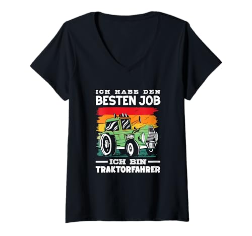 Damen Ich Habe Den Besten Bin Traktorfahrer Lustiges Traktor T-Shirt mit V-Ausschnitt Damen Ich Habe Den Besten Bin Traktorfahrer Lustiges Traktor T-Shirt mit V-Ausschnitt von Landleben Humor Traktor Fans Geschenke