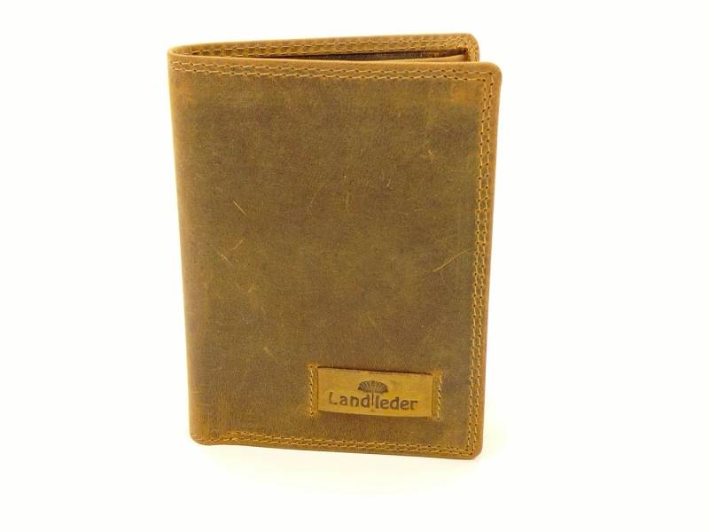 Landleder Geldbörse Geldbörse Hochformat Kombibörse Braun Vintageleder von Landleder