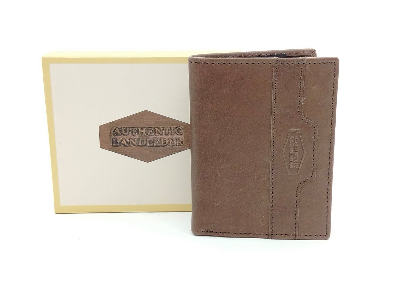 Landleder Geldbörse SN Landleder 2tlg. Kombibörse / PINCH OF WAX- (24)-natur / (25)-braun von Landleder