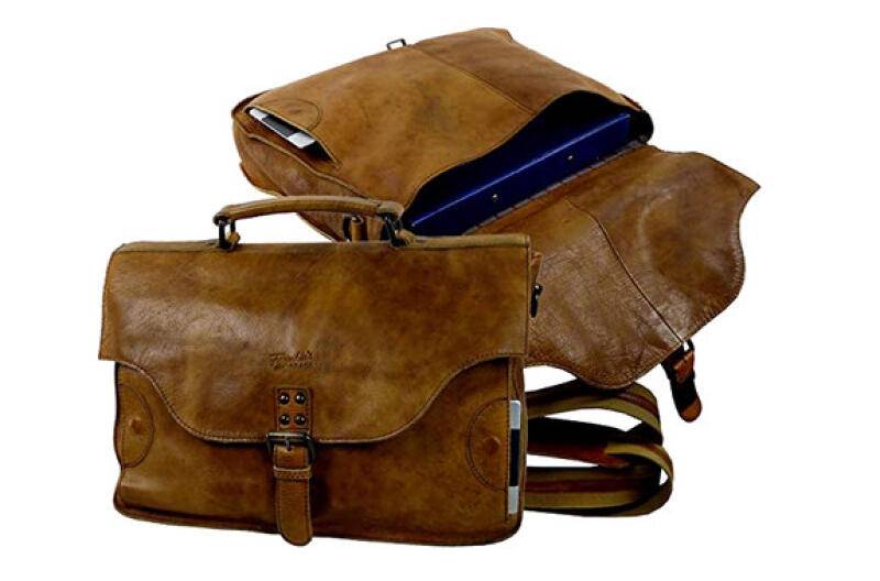Landleder - LandLeder Aktenmappe Rodeo-washed echt Leder natural Braun von Landleder