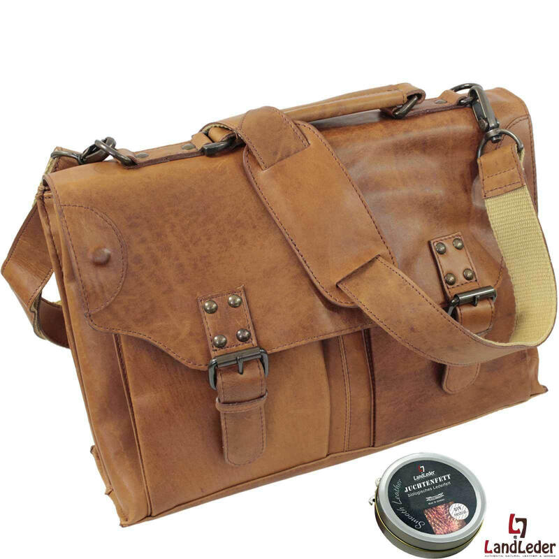 Landleder - LandLeder Eco-Rodeo Aktenmappe gewachstes Vollrindleder Braun von Landleder