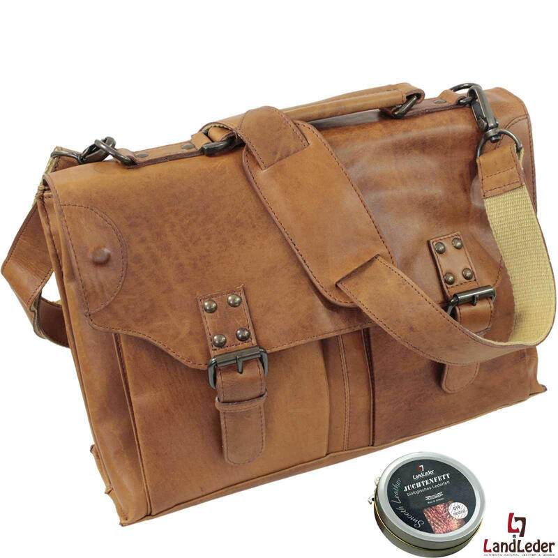 Landleder - LandLeder Eco-Rodeo Aktenmappe gewachstes Vollrindleder Braun von Landleder