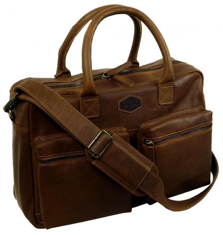 Landleder - LandLeder Pinch of wax Akten-Laptopmappe echt Leder braun Braun von Landleder