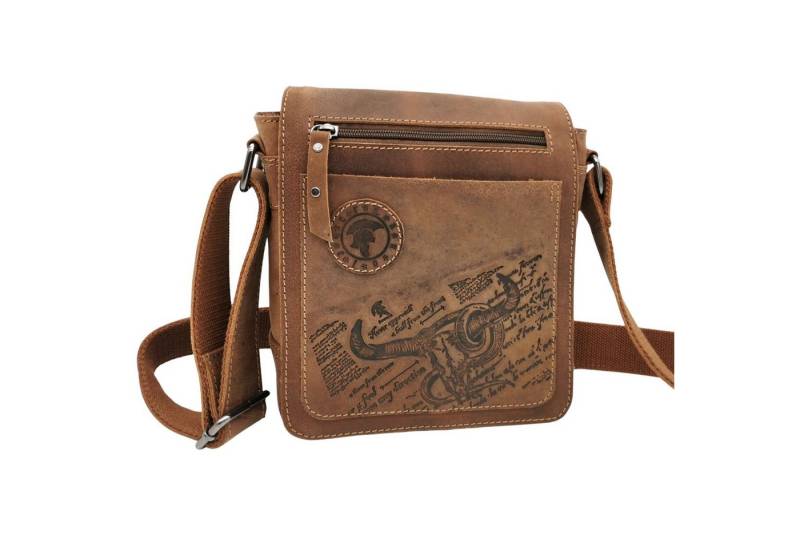 Landleder Messenger Bag BULL & SNAKE -Universal- Umhängetasche, Echtes Büffelleder von Landleder