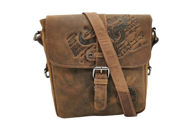 Landleder Messenger Bag Bull & Snake Kompakttasche Unisex, echtes Rindleder von Landleder