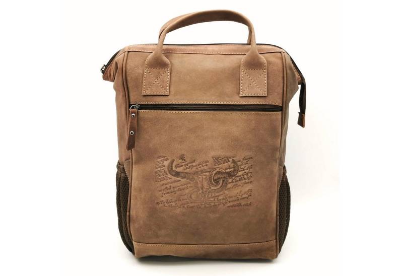 Landleder Notebook-Rucksack Bull & Snake Laptop Rucksack mit Tragegriffe gepolstert, Echtes Büffelleder von Landleder