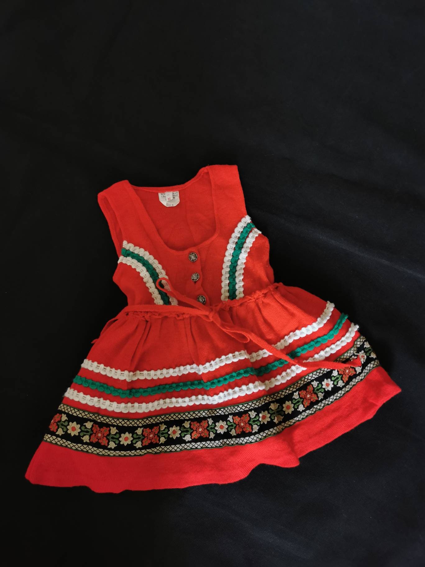 70Er Hängerchen Kleid Strickkleid 92 Süß Trachten Schurwolle von Landmum