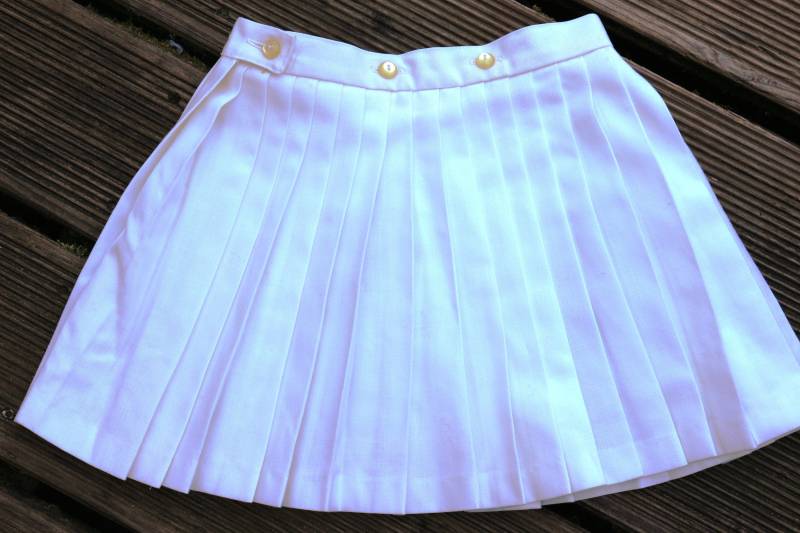 Mädchenrock Rock Plisseerock Weiß 70Er 110/116/122 von Landmum