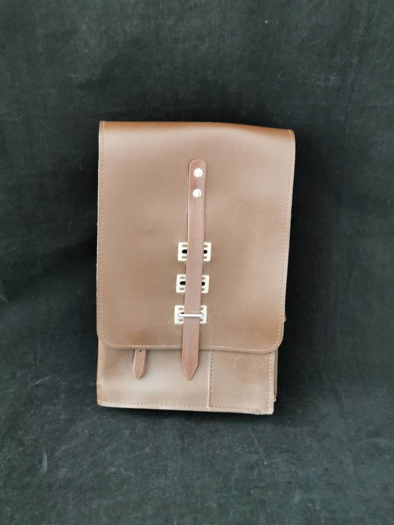 Tolle Vintage Kunstleder Tasche Messenger Bag Karten Top Zustand 30cm X 31cm von Landmum