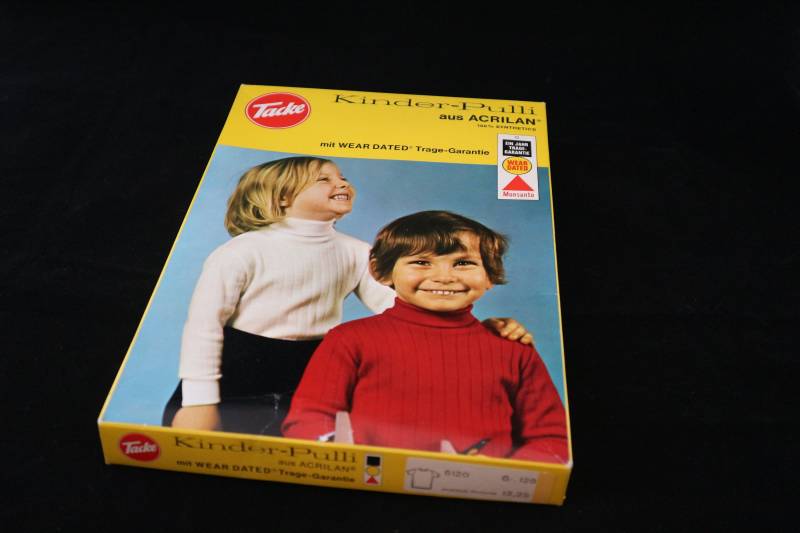 Toller Vintage Pulli 70Er Ovp Kurzarm Blau 152 Kinderpullover Retro Design von Landmum