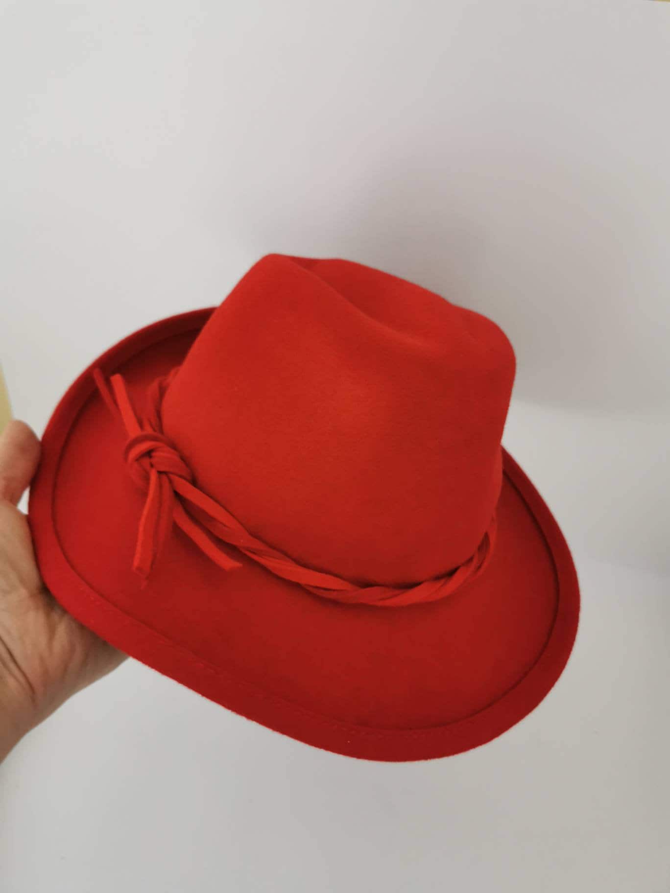 Vintage Damenhut Rot Trachtenhut Hut Filzhut 53/ 54 von Landmum