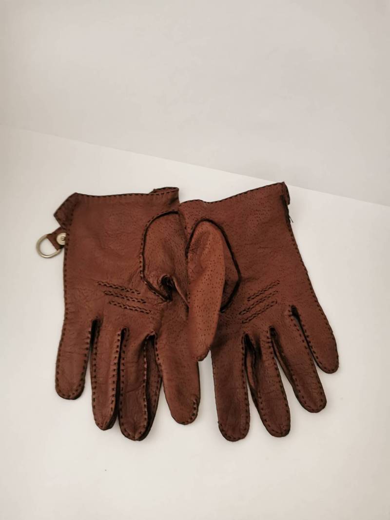Vintage Lederhandschuhe Damen Damenhandschuhe Grau Handschuhe Größe 9 von Landmum