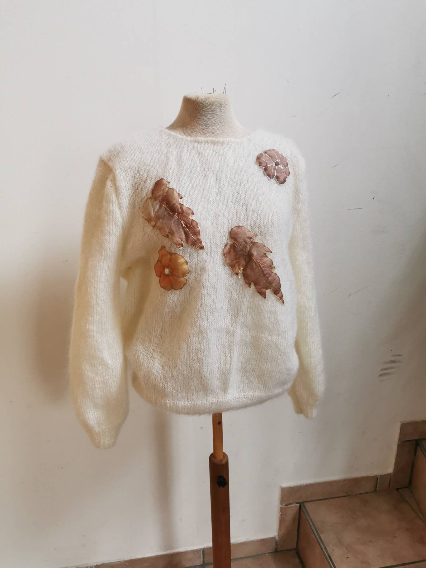 Vintage Pulli Handmade 164 Xs Wolle Total Süss von Landmum