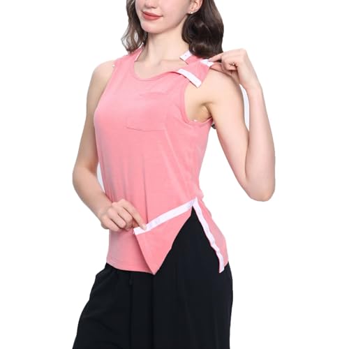 Landofgenie Activewear-Tanktops für Damen Shirt nach Schulteroperationen Reha Snap Open Tearaway Tanktop mit Snap Chemo Rotatorenmanschette Kleidung Rosa S von Landofgenie
