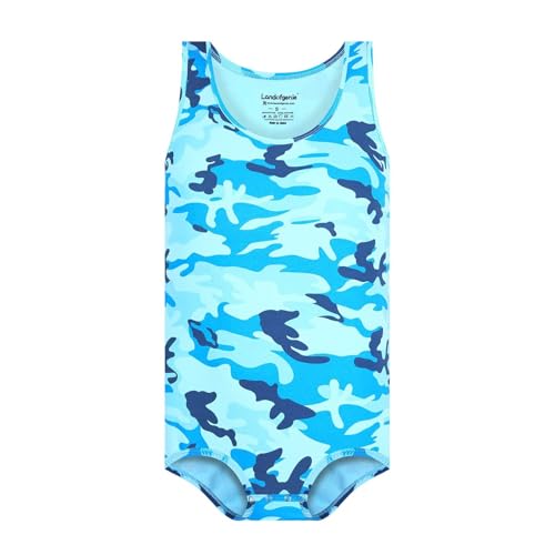 Landofgenie Body Herren Camo Ärmellos Tank Top Bodysuit Pyjama Onesie Strampler für Erwachsene Blau XS von Landofgenie