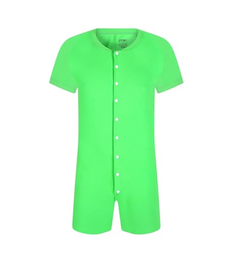 Landofgenie Bodysuit Herren Schlafanzug Shirt für Männer Body Einteiliger Unterwäsche Baumwolle Onesie Kurzarm Strampler Grün M Landofgenie Bodysuit Herren Schlafanzug Shirt für Männer Body Einteiliger Unterwäsche Baumwolle Onesie Kurzarm Strampler Grün M von Landofgenie