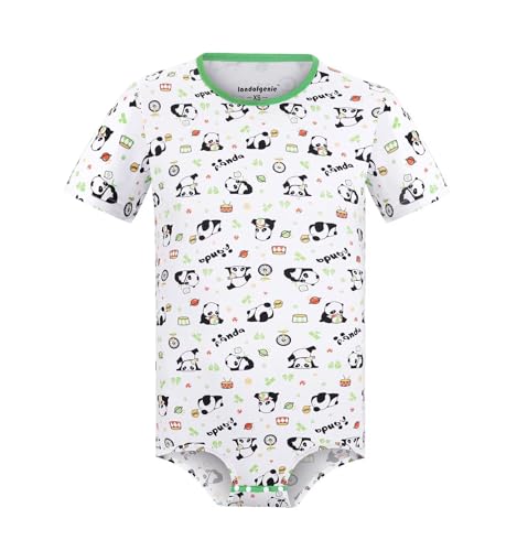 Landofgenie Bodysuit Stringbody Jumpsuit Herren Unterwäsche Baumwolle Onesie Herren Plus Größe Body Einteiler für Männer Panda 3XL von Landofgenie