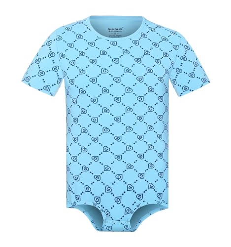 Landofgenie Bodysuit Stringbody Jumpsuit Herren Unterwäsche Baumwolle Onesie Herren Plus Größe Body Einteiler für Männer Volldruck Blau 3XL von Landofgenie